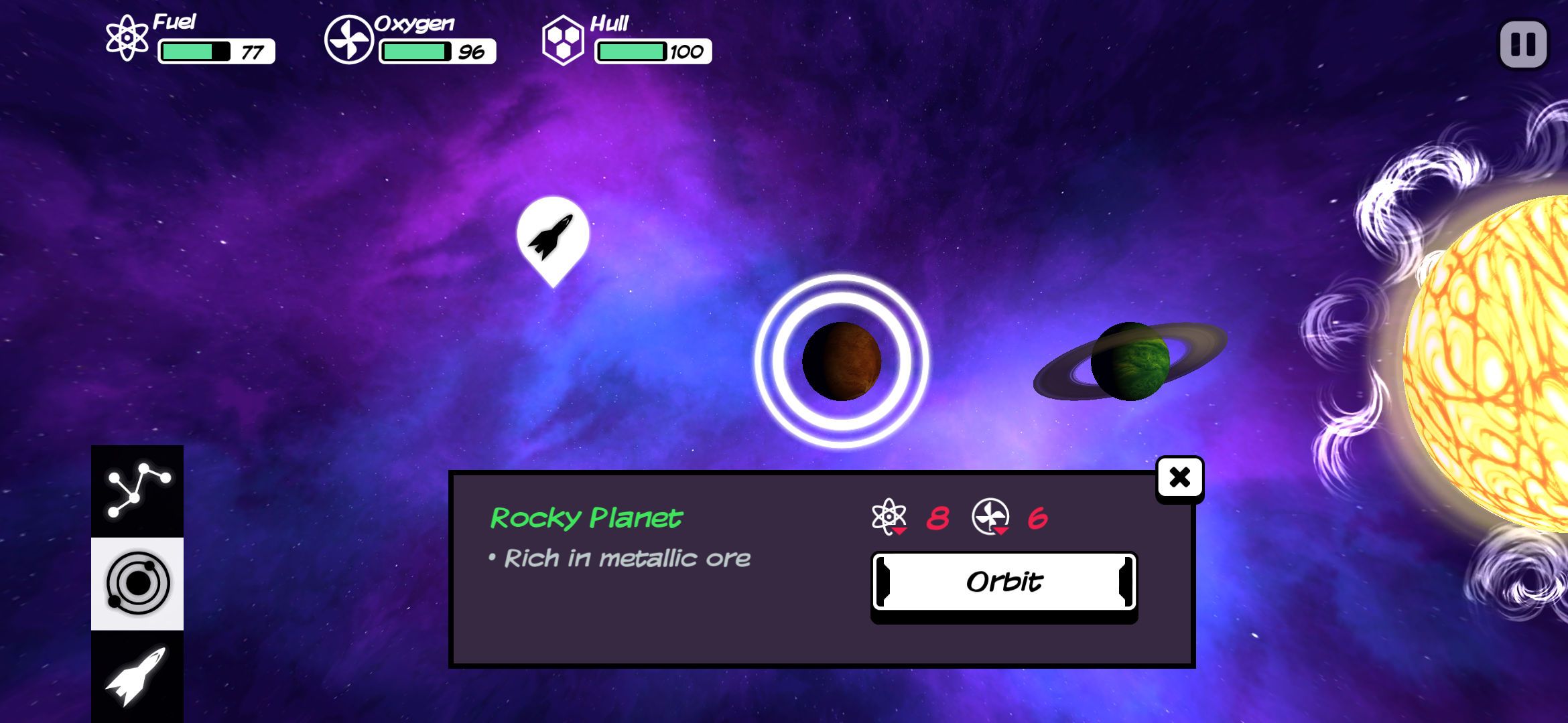 Capture d'écran du gameplay de Out There: Omega Edition