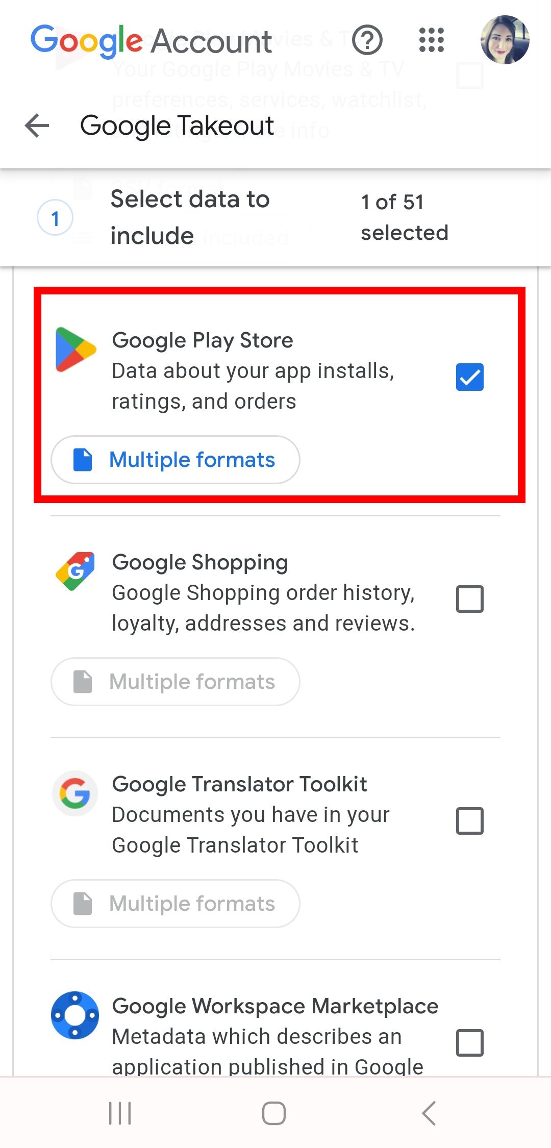 contour du rectangle rouge sur la boîte Google Play Store sélectionnée