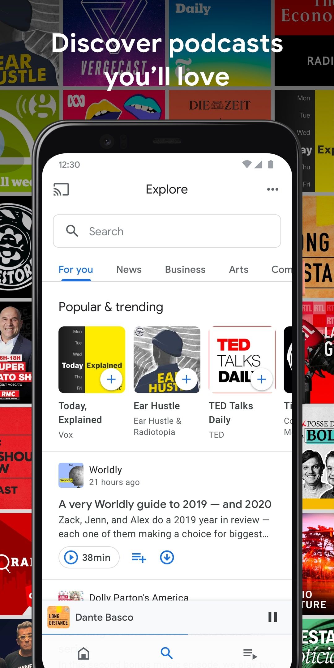 Utilisez Google Podcasts pour découvrir les podcasts que vous allez adorer.