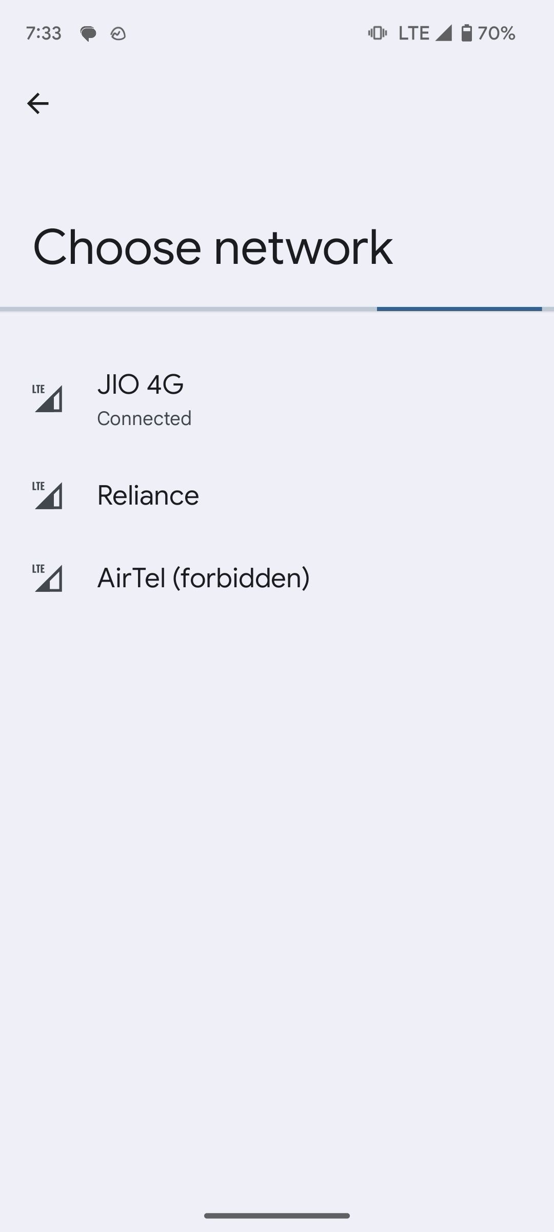 Choisissez un autre réseau