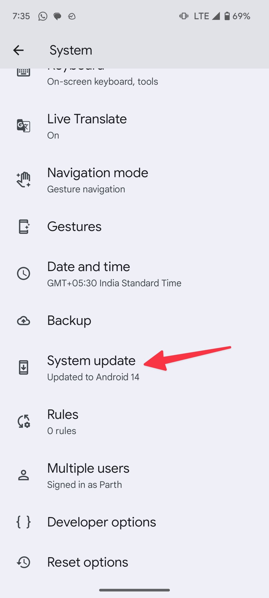 Mise à jour du logiciel sur Android
