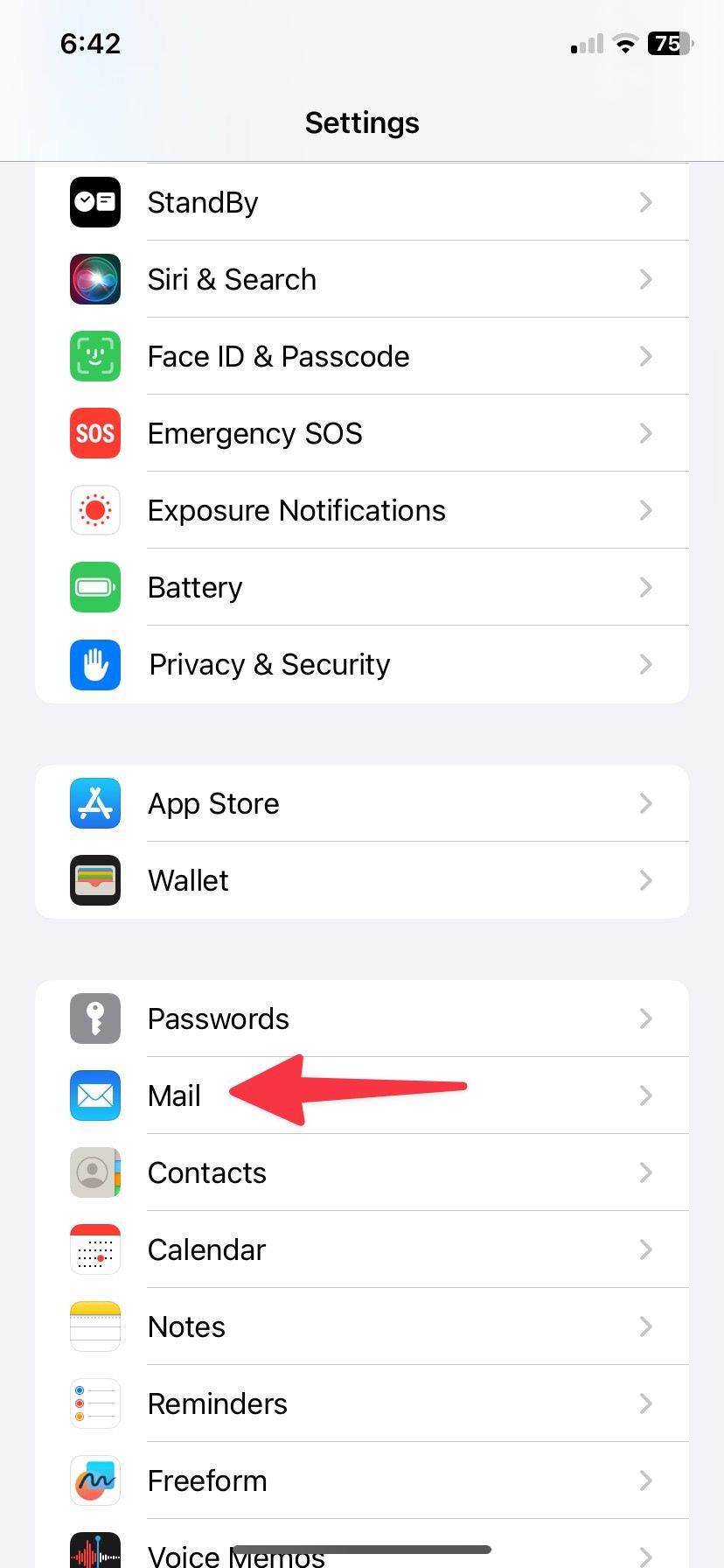Ouvrez Mail sur votre iPhone