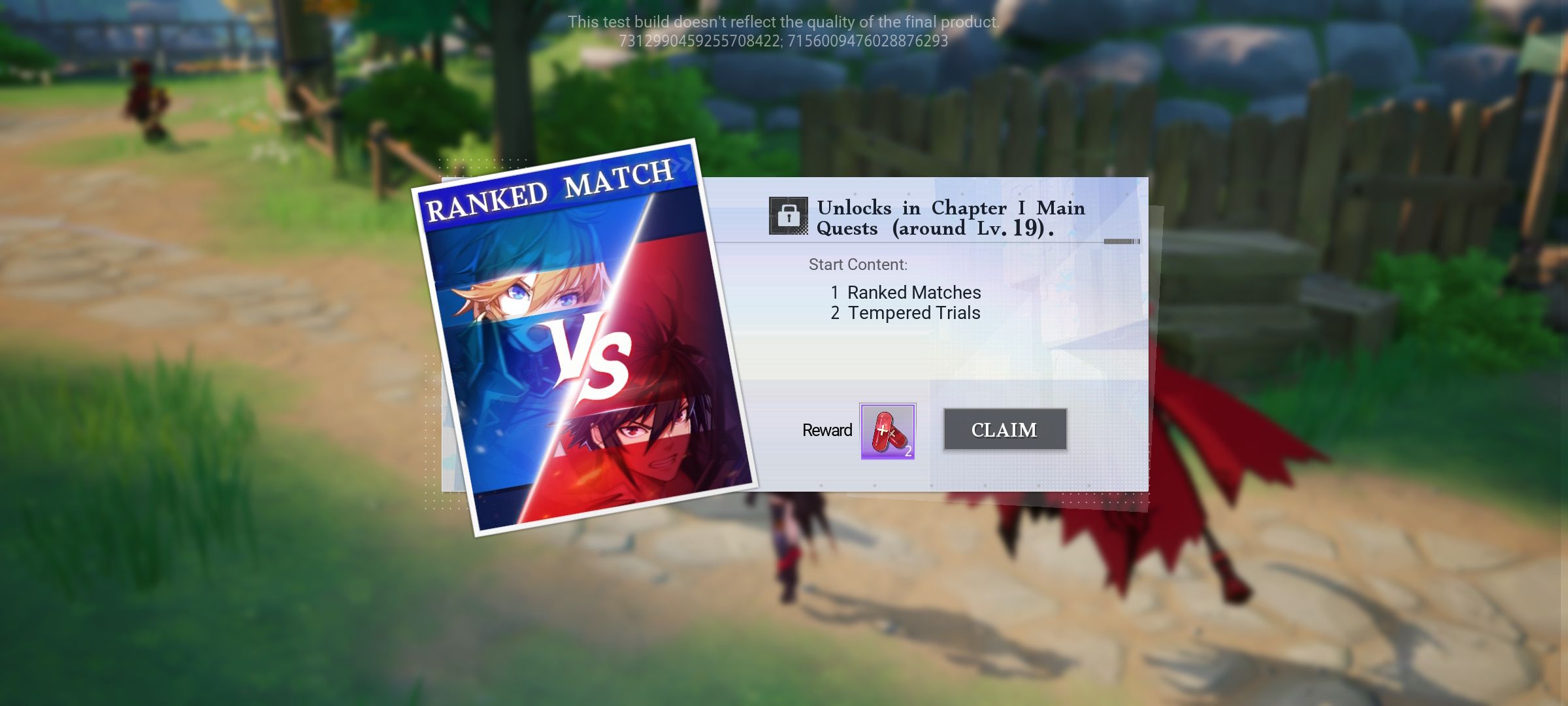 matchs classés débloqués avec récompense récupérable