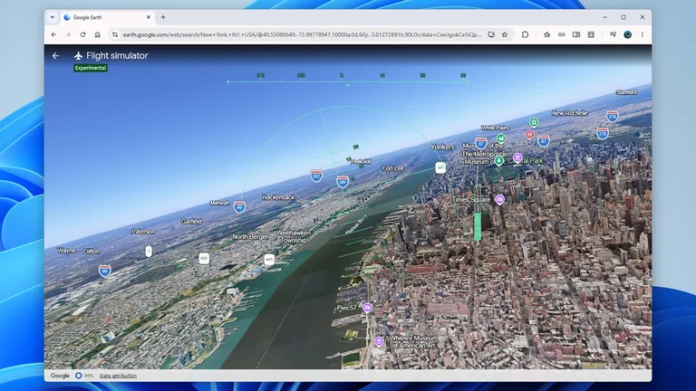Google Earth propose désormais une expérience de vol virtuel dans le navigateur