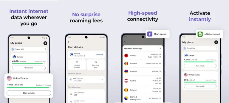 La nouvelle application eSIM de Motorola offre des données gratuites dans 160 pays
