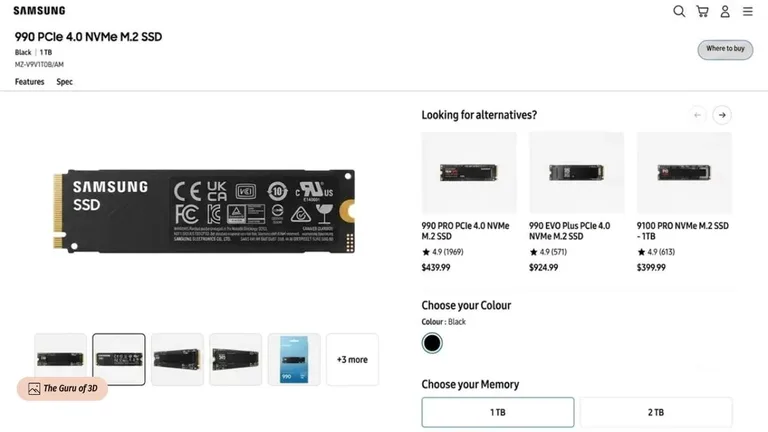 La vitesse de 7 250 Mo/s du SSD Samsung 990 révélée avant le lancement