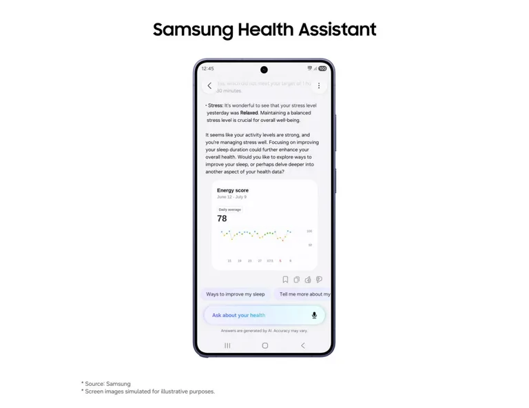 Samsung a ajouté un assistant personnel basé sur l'intelligence artificielle à son application de santé