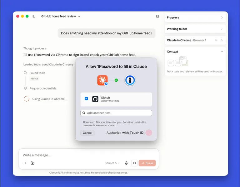1Password annonce la fonctionnalité de Claude qui vous permet d'effectuer des transactions sans accéder aux mots de passe