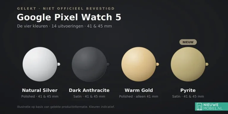 Le prix et les options de couleur de la Google Pixel Watch 5 ont été divulgués avant le lancement