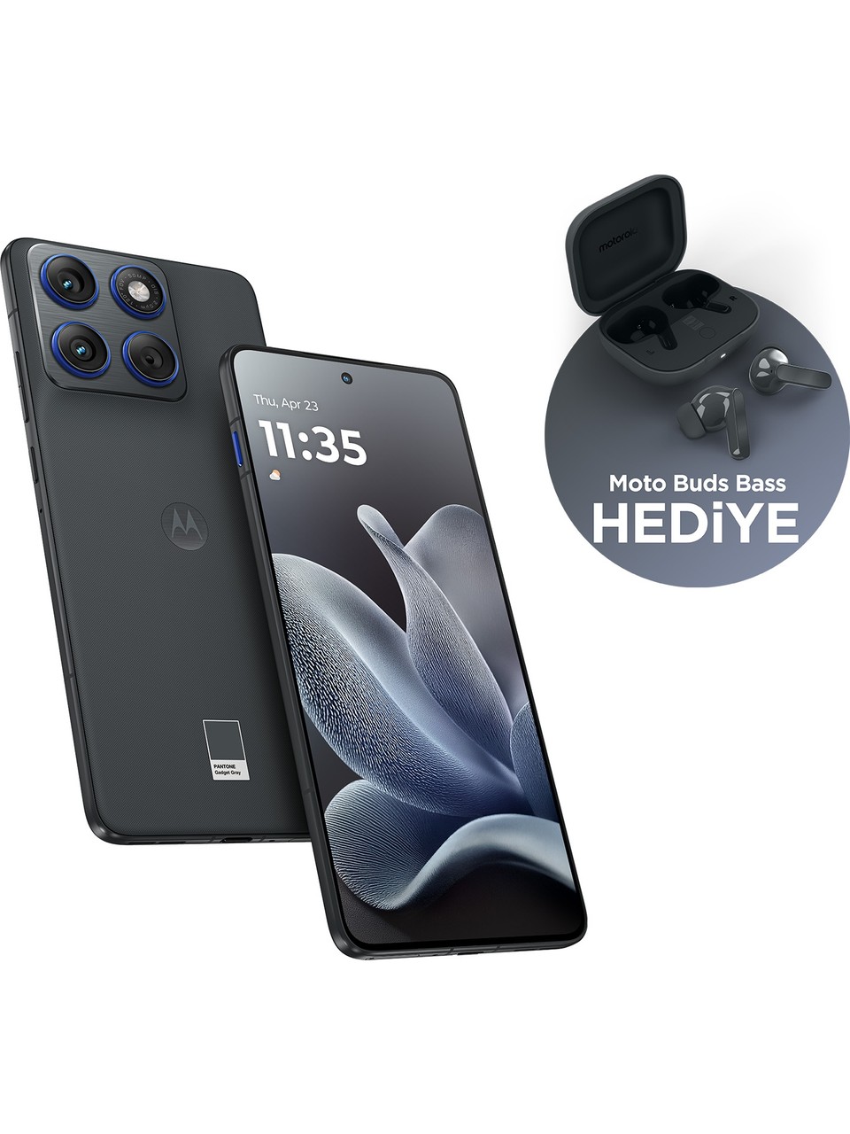 Motorola Edge 70 512 Go 12 Go Ram Gadget Gris (Motorola Türkiye Garanti) Casque Moto Buds Bass Cadeau