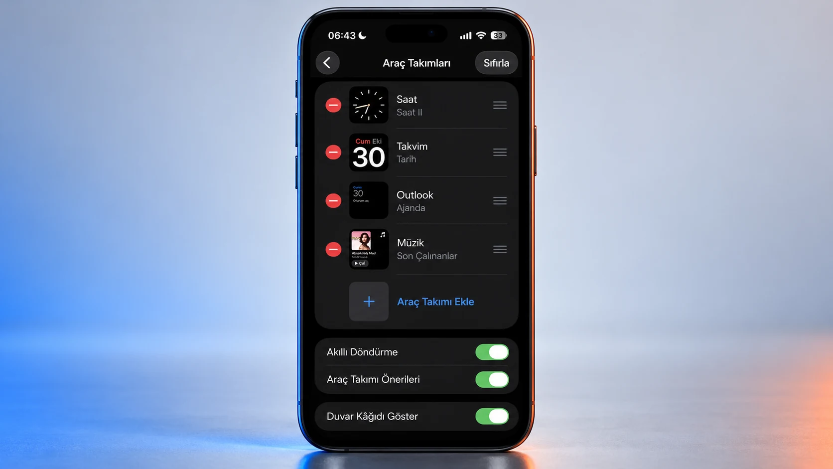 Paramètres des widgets CarPlay, de la rotation intelligente et des suggestions de widgets sur iPhone