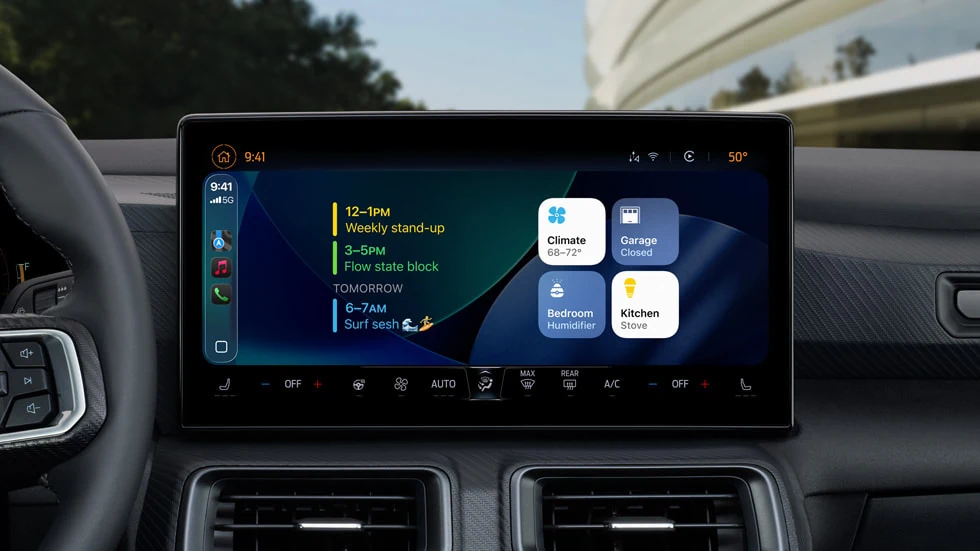 Widgets sur l'écran CarPlay lors du lancement d'Apple iOS 26