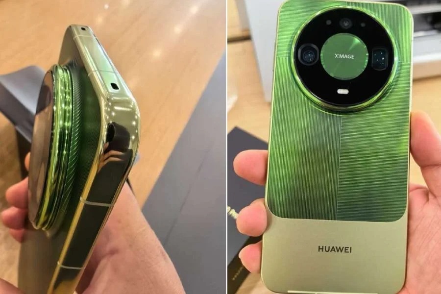 Face arrière et module caméra du téléphone Huawei Mate 90 vert